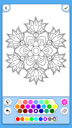 Flowers Mandala coloring book