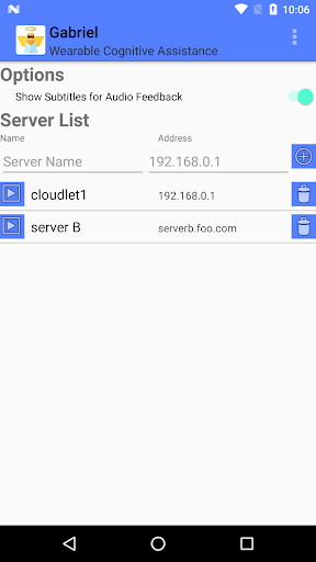 Android application Gabriel Client screenshort