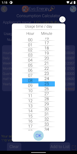 EvoEnergy - Electricity Calc screenshot 5