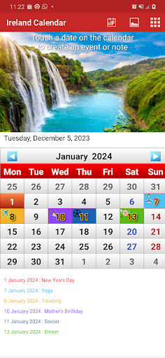 Android application Ireland Calendar 2024 screenshort