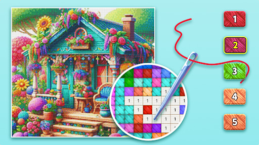 Cross Stitch: Color by Number - Puzzle - games