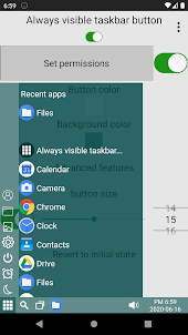 Always visible taskbar button