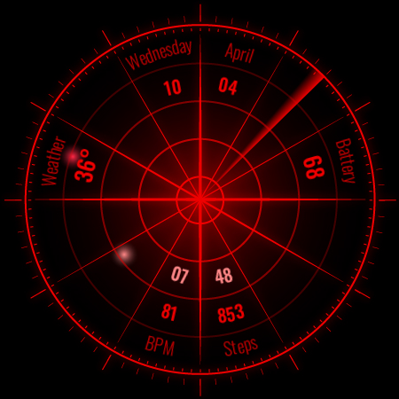 Screenshot of Radar Watch Face by Nodeshaper