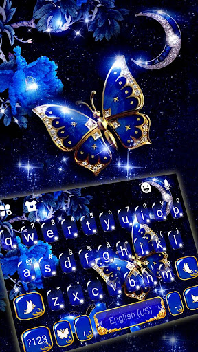 Android application Blue Fancy Butterfly Theme screenshort