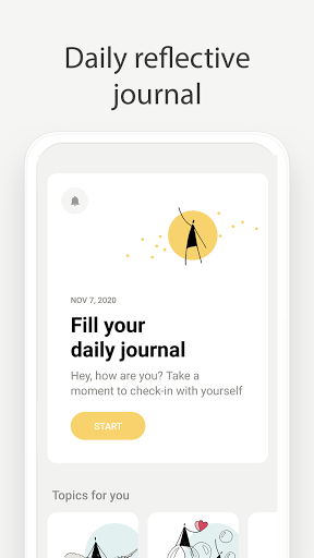 Android application Reflect - guided daily journal screenshort