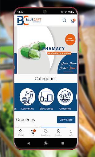 Android application Blue Cart Delivery screenshort