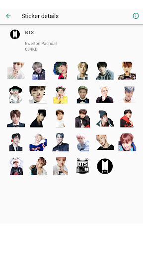 BTS Kpop Stickers WAStickerApp Screen 2