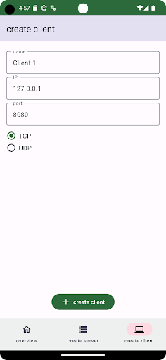 TCP UDP Server & Client Screen 3