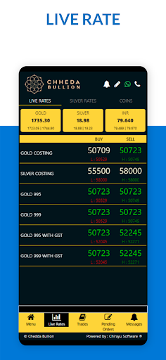 Android application Chheda Bullion screenshort