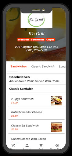 Android application K's Grill screenshort