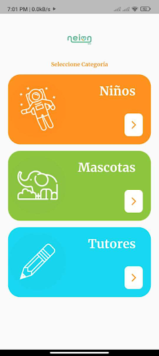 Android application NEION screenshort