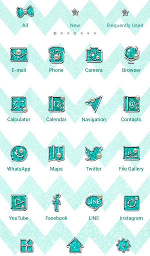 Mint Glitter Theme +HOME Screen 3