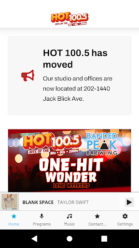 Android application Hot 100.5 screenshort
