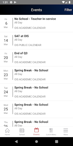 My Oasis International School Screen 2