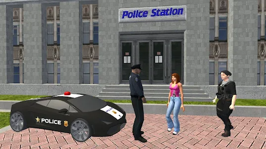 Полицейская машина за рулем