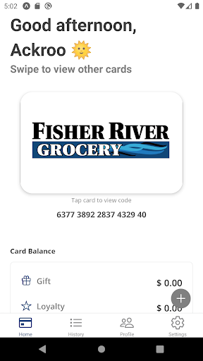 Android application Fisher River Grocery Gift Card screenshort