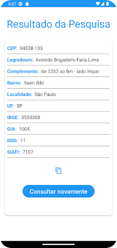 Consulta CEP Screen 3