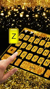 Gold Glisten Drops Keyboard Th