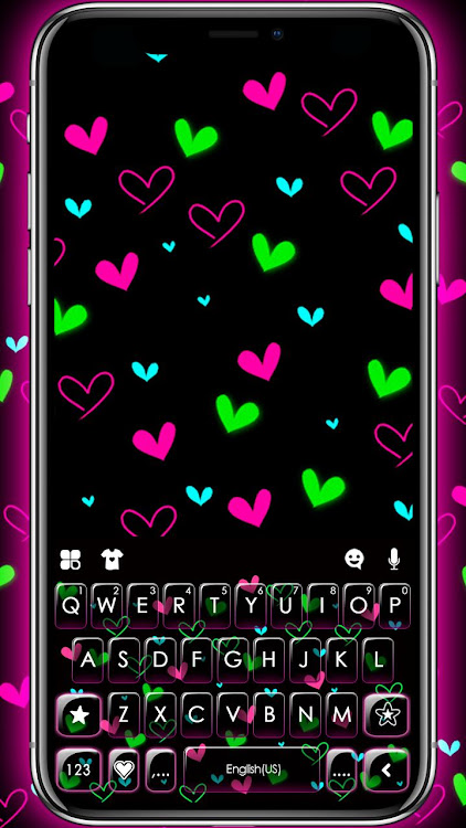 Shiny Neon Hearts Theme - 7.2.0_0321 - (Android)