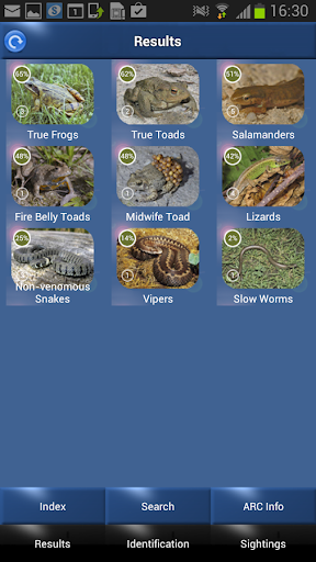 Android application Reptiles and Amphibians - iden screenshort