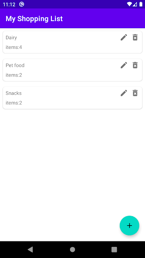 My Shopping List Screen 2