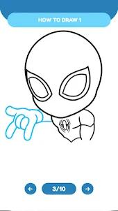 How to draw spider boy