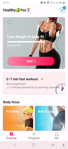 Android application Fitness Curvy screenshort