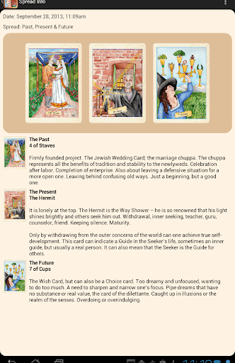 Screenshot of Fellowship of the Fool Tarot