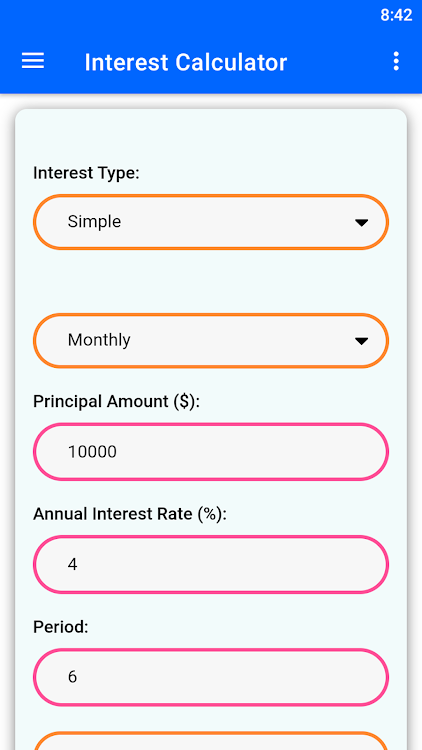 Interest Calculator - 13 - (Android)