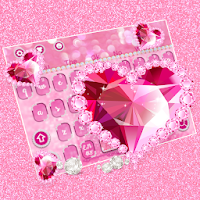 Diamond Pink Glitter Heart Keyboard