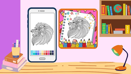 Lion Mandala Coloring Game