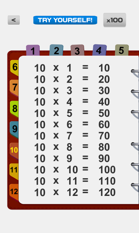 Multiplication Table Fast Math Tables To 100 Android Apps Appagg