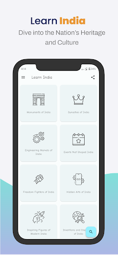 Android application Learn India screenshort