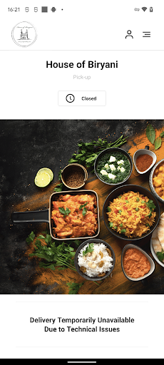 Android application House of Biryani screenshort