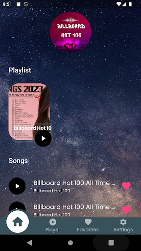 Android application Billboard Hot Music screenshort