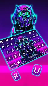 Cyberpunk Neon Man Keyboard Ba