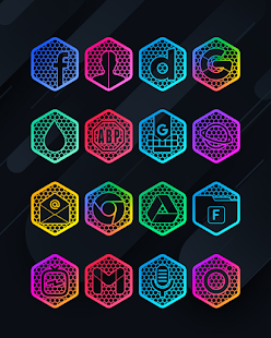 Hexanet - Neon Icon Pack Captură de ecran