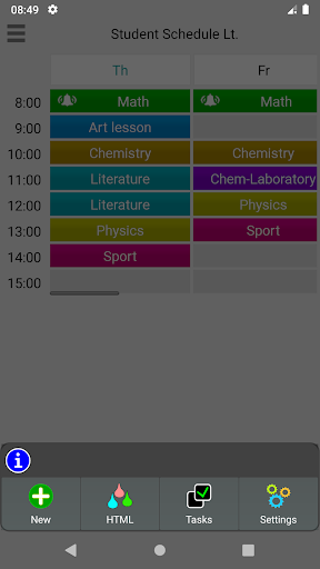 Student Schedule Lt. Screen 2