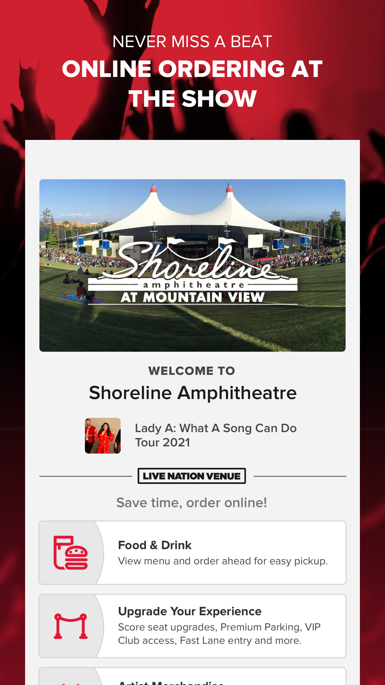 Android application Live Nation At The Concert screenshort