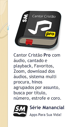 Android application Cantor Cristão Pro screenshort