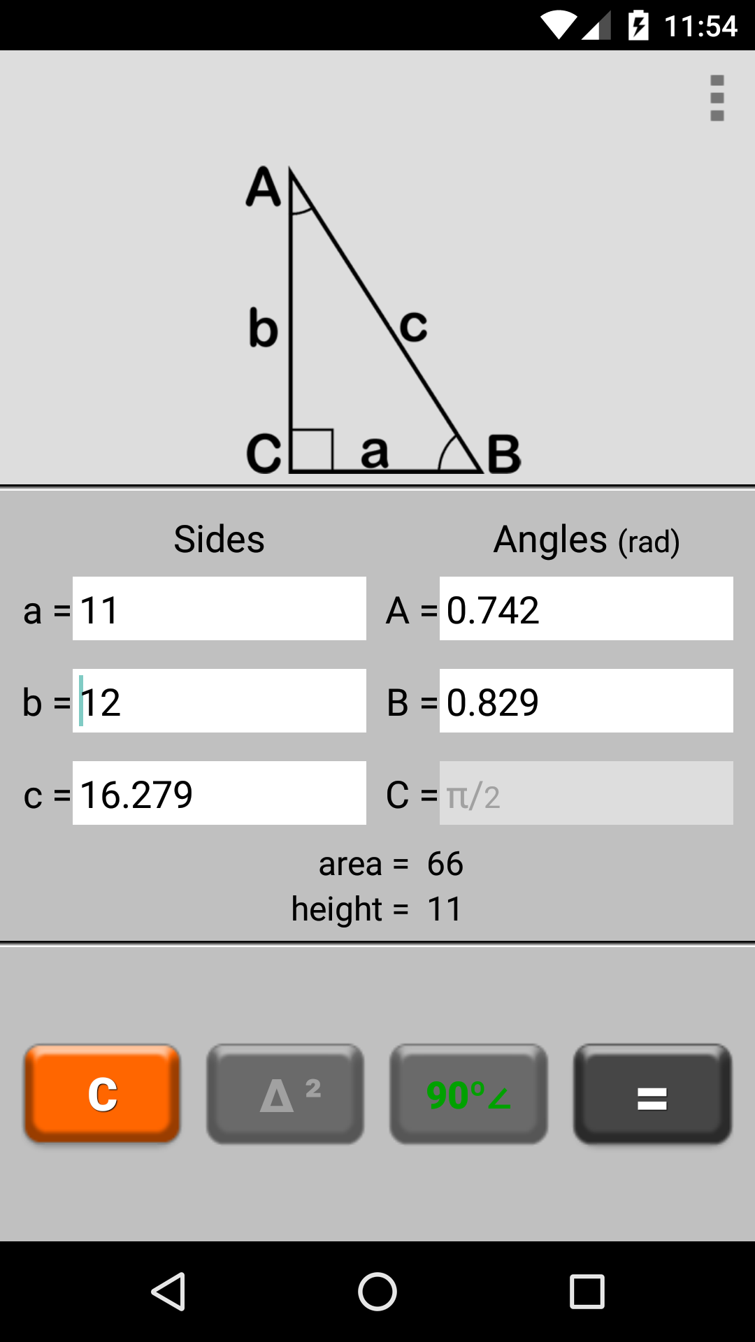 Android application Triangle Calculator Pro screenshort