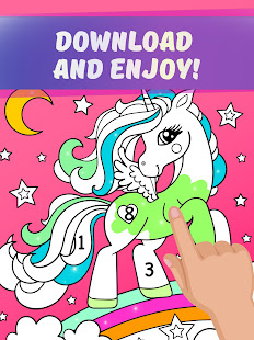 Rainbow Unicorns Coloring Book by Numbers 1.1 screenshots 12