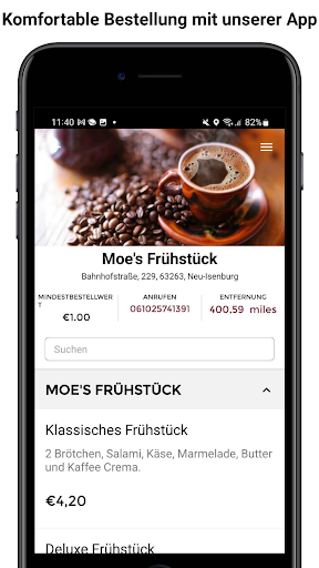 Android application Moe's Frühstück screenshort