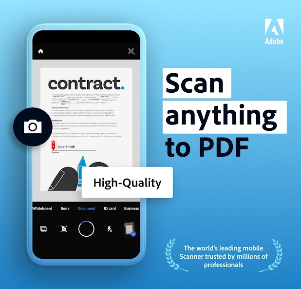 Adobe Scan: PDF Scanner, OCR banner