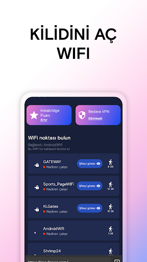WiFi Şifre Harita Instabridge ekran görüntüsü
