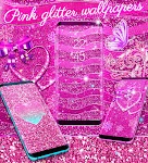 screenshot of Pink glitter live wallpaper