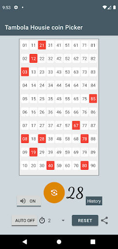 Tambola Housie Coin Picker.