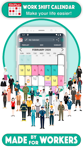 Work Shift Calendar Screen Records 1
