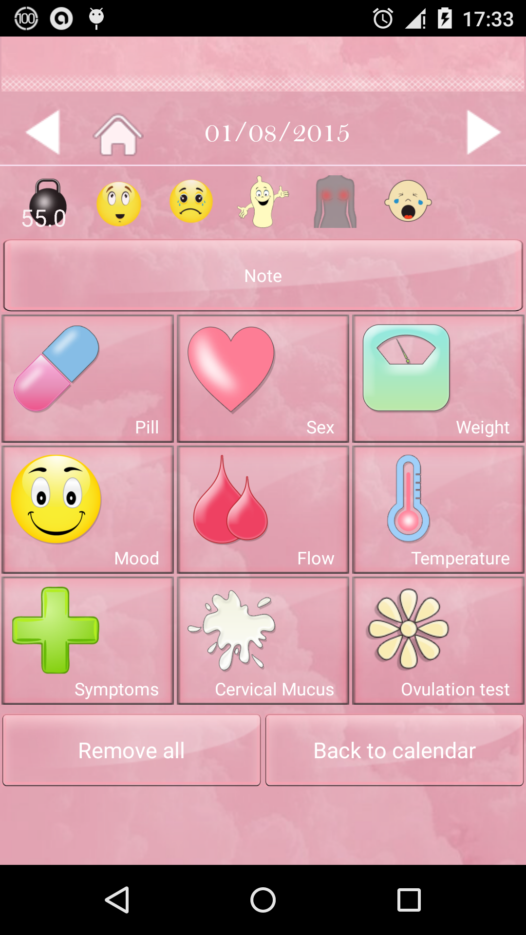 Android application Women's Calendar(romantic) screenshort