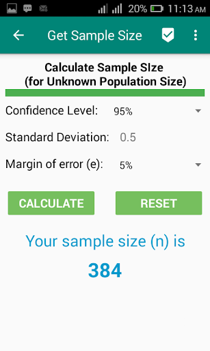 Get Sample Size